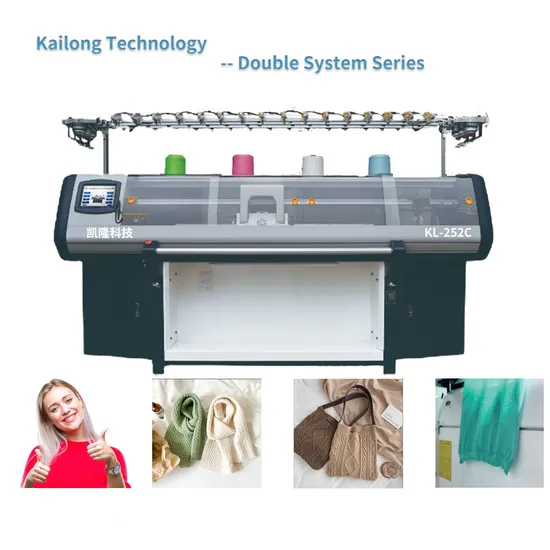 52 Inches 13gg Kailong Double System Flat Knitting Machine for Sweater with Dark Blue