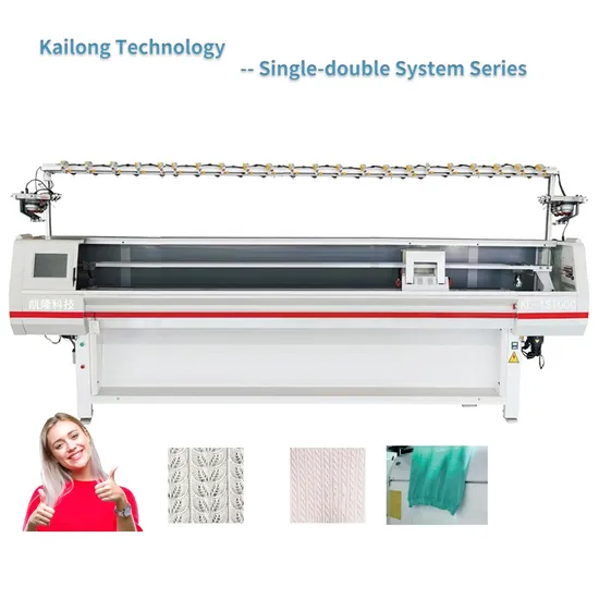 100inches 9gg Kailong Single-Double System Flat Knitting Machine for Sweater with White