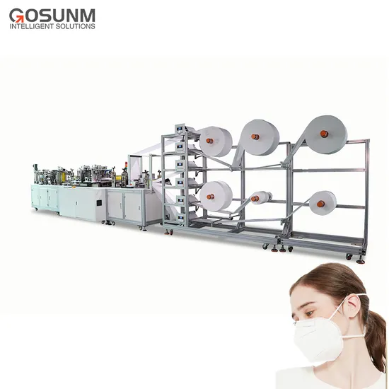High Speed Anti-Flutter Headband Style KN95 / N95 Face Mask Making Machine