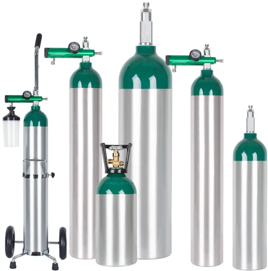 2.8L 4.6L 10L ISO7866 DOT-3al Standard Medical Oxygen CO2 Aluminum Cylinder