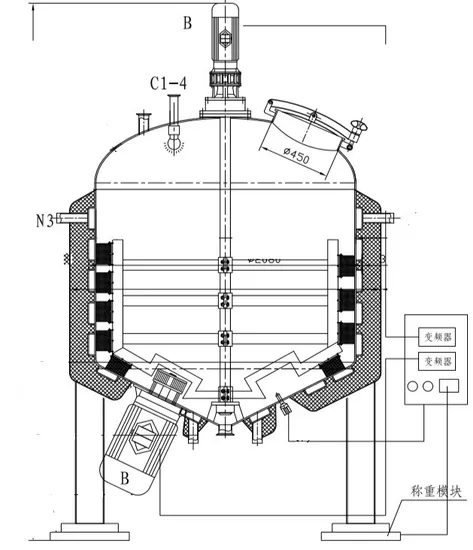 High Speed Chemical Reaction Heating Emulsifying Vessel with Agitator