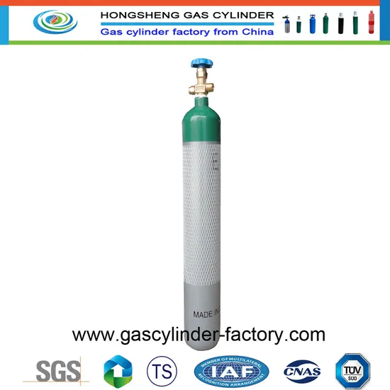 ISO9809-3 Oxygen Cylinder 5L 150bar Seamless Steel Industrial and Medical Oxygen Gas Cylinder