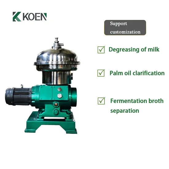 Centrifugal Milk Cream Separator Food Grade 2 or 3 Phase Decant Disc Centrifuge