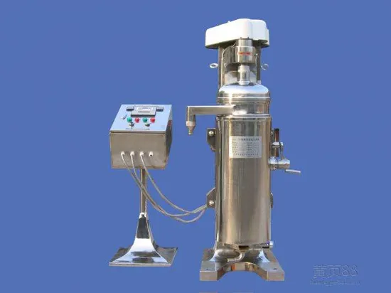 Tubular Bowl Centrifuge for 2 Phase Clarification