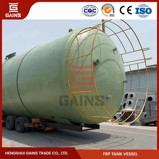 Gains Fiberglass Anhydrous Ammonia Storage Tanks Factory 25-Gallon Fiber-Reinforced Plastic Chemical Tank China Industrial Horizontal FRP Tanks
