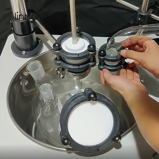 Lab Chemical Synthesis Single Layer Glass Reactor with Electric Heating Mantle