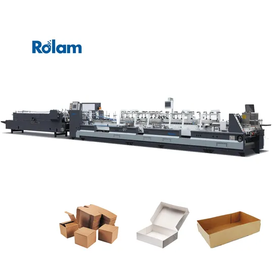 Folder Gluer Machine Paper Product Machines in China Automatic Paper Food Cake Pizza 4 6 Corners Box Bag Plate Lid Straw Cup Folder Gluer/Paper Products