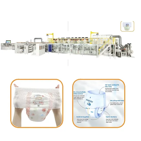 Full Automatic Servo Baby Pull up Diaper Making Machine Production Line