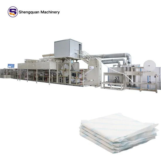Shengquan Full Servo Automatic Under Pad Making Machine Production Line, Nursing Pad Machine, Disposable Pet Mat Machine China
