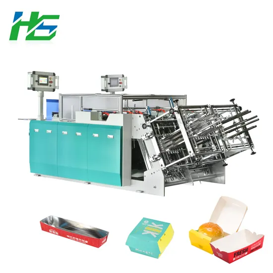 Double Station Paper Burger Box Erecting Carton Machine