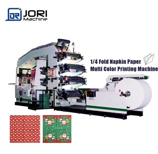 Eco-Friendly 1/4 Fold Napkin Paper Machine with 4 Color Printing