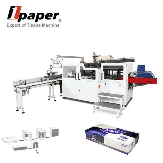 Automatic Glue Sealingc Facial Tissue Carton Box Packing Machine
