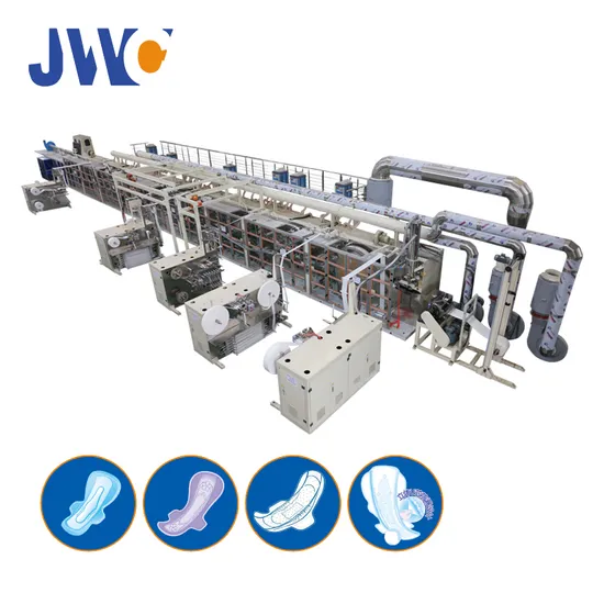 2022 Jwc Wooden Box or Other Underpad Making Machine Sanitary Napkin Production Line