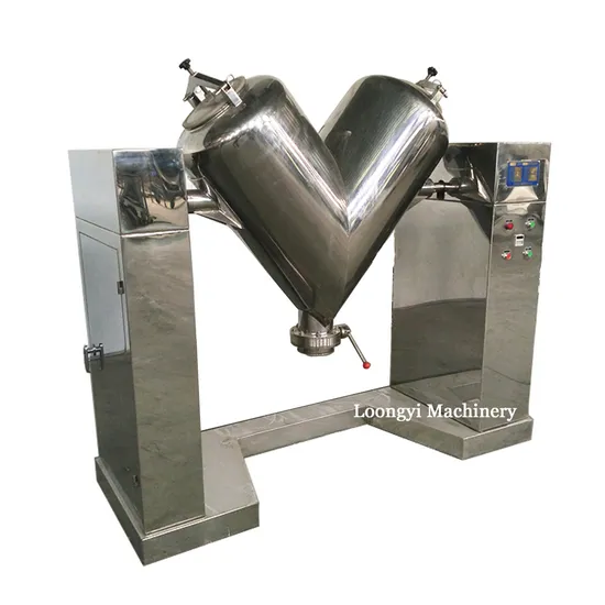 Loongyi V Shape Cocoa Coffee Wheat Flour Blender Dry Powder Mixer Machine Herbal Spices Mixing Machine