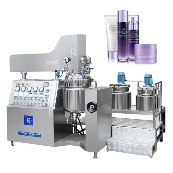 Lotion Making Machine in 100-500 Liter Gel Making Machine Cream Vacuum Emulsifying Homogenizer Toothpaste Cosmetics Mixer