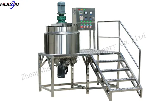 Internal and External Circulation Hydraulic Lifting System Tilt Discharging Vacuum Degassing Vacuum Homogenizer Mixer