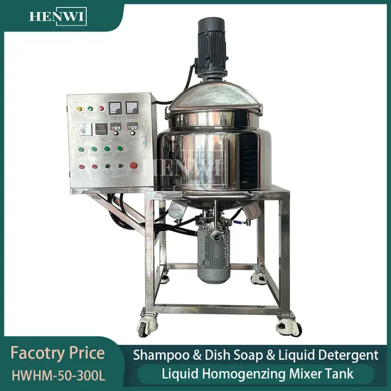 Dish Soap Liquid Production Machine with Homogenizing Mixing Tank for Cosmetic Heating and Liquid Detergent Manufacturing
