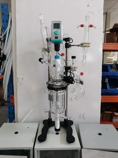 Explosion Proof Motor Double Layer Jacketed Glass Chemical Reactor