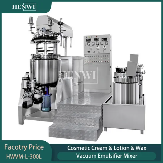 High Shear Emulsifier Mixer Stainless Steel Vacuum Homogenizer Mixer for Face Cream/Ointment/Body Lotion/Salad Sauce Dressing