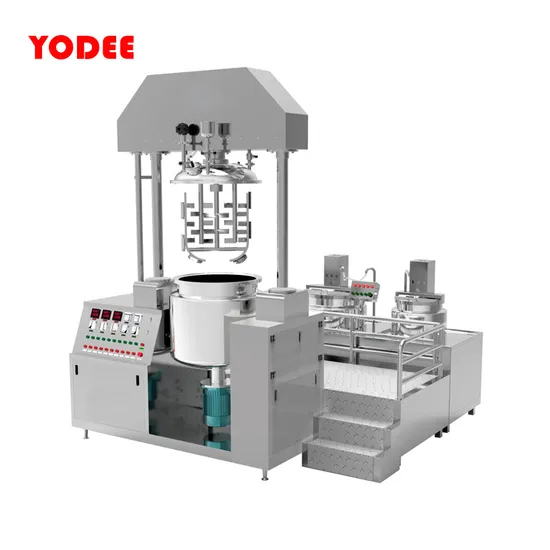 Industrial Hydraulic Lifting Type Electric Heating Bottom Homogenizer Emulsifier Mixing Tank