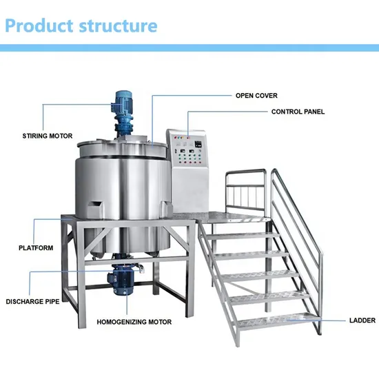 Aile 1000L Washing Liquid Mixing Equipment Moisture Body Lotion Mixer Shower Gel Liquid Mixing Machine