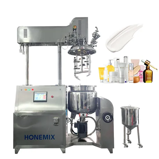 Honemix Guangzhou Vacuum Emulsifying Manufacturer 50L/100L Cosmetic Body Cream Sample Homogenizer Mixer Machine