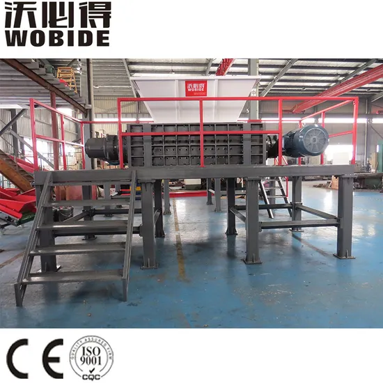 Wood Tire Tyre Cardboard Rubber Plastic Recycling Industrial Double Shaft Shredder