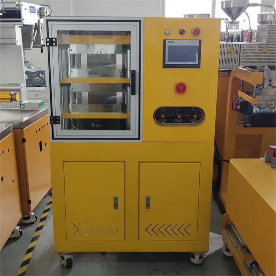 20t Lab Hydraulic Platen Press Laboratory Hot Press Vulcanizing Machine for Polymers, Masterbatches Testing