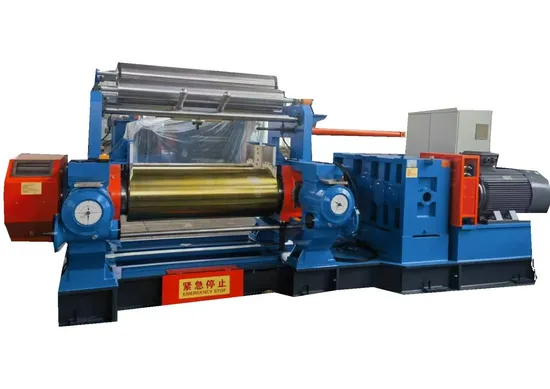 China Manufacturer of 22" Two Roll Rubber Mixing Mill with Stock Blender