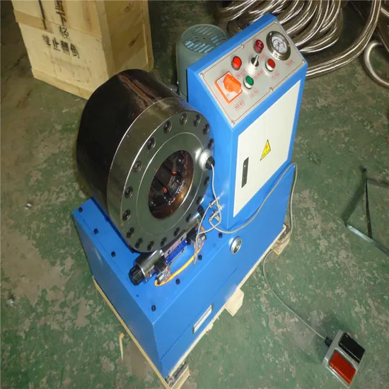 Innovative 220V Crimping Machine with Robust Wood Case Design
