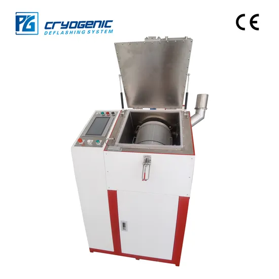 Compact Cryogenic Deburring Machine Pg-40t, SUS304, Silver and Red Design