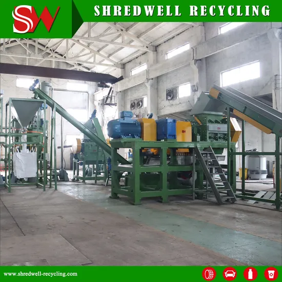 Siemens or Weg Motor Tire Wire Remove Machine Shredding Scrap Tire Recycling Plant