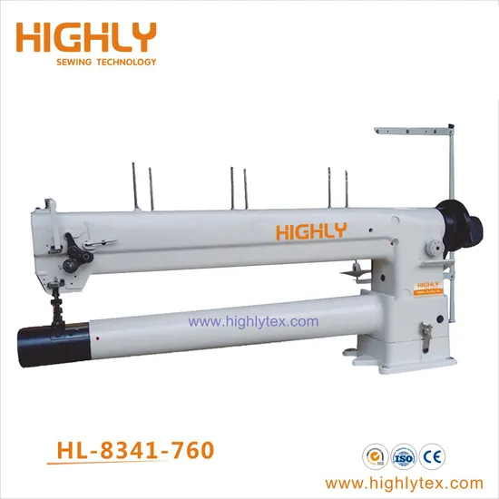 Long Arm Double Needle Cylinder Bed Unison Feed Heavy Duty Filter Bag Sewing Machine