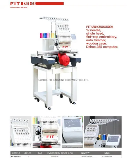 Single Head Flat and Cap Embroidery Sewing Machine (FIT1201-CS)