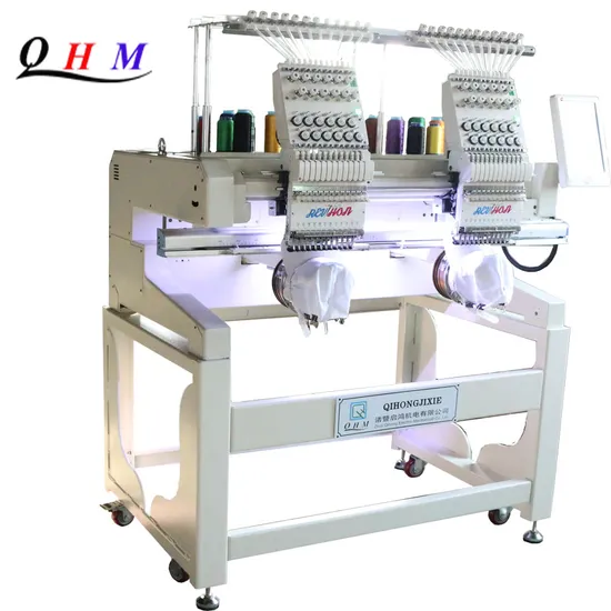Two Head Embroidery Machine Computerised for Hat Flat Embroider 12 Needles