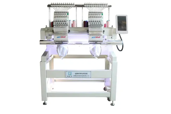 2 Head Qhm 9/12/15 Needles Cap and Flat Frame Embroidery Machine