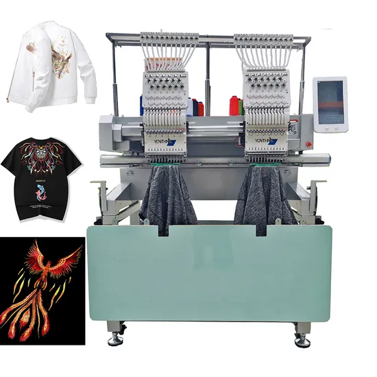 Yonthin Cheap Price Dahao Computer 12 Needles Double Heads Cap and Flat Embroidery Sewing Machine Computerized