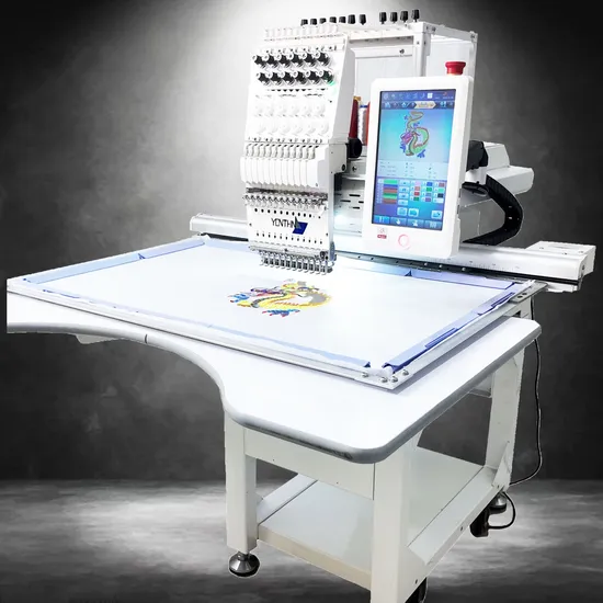 Yonthin Disen 1 Head Multi Needles 12/15 Automatic Computerized Embroidery Machine Single Head for Hat Cap Tshirt Flat Embroider