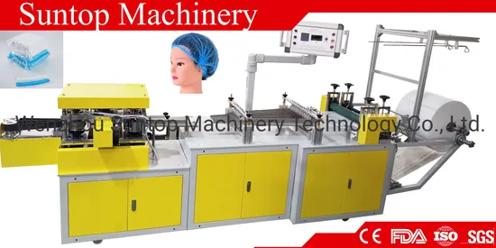 Automatic Disposable PP Non Woven Strip Clip Cap Bouffant Cap Protective Head Cover Hair Net Hat Round Mob Cap Making Machine in Yellow Color