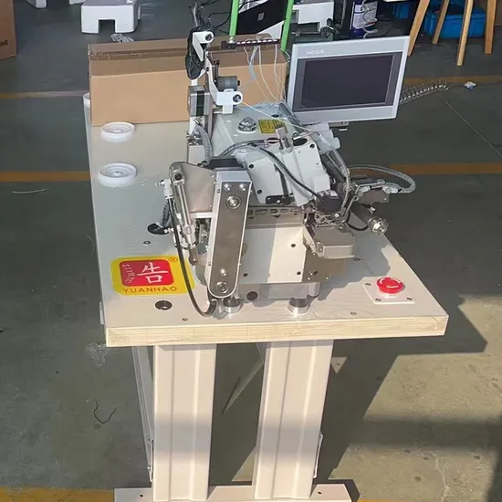 Automatic Double Head Glove Overlock Sewing Machine with Label Attaching