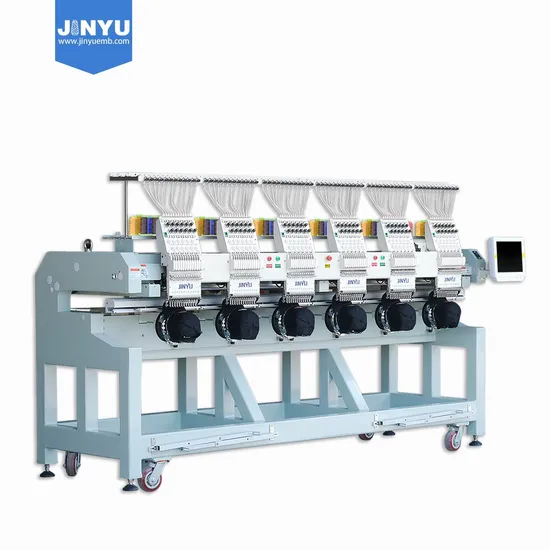 Jcm-1206 Fast Delivery High Speed 6 Heads Hat T-Shirt Flat Embroidery Machine