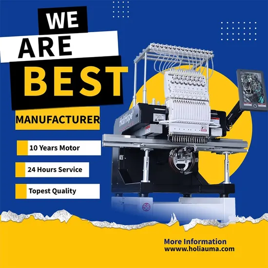 Holihope 10 Years Motor Warranty Single Head Embroidery Machine Cheap Price Automatic Cap T-Shirt Flat Logo 3D Embroidery Making Machine for Sale