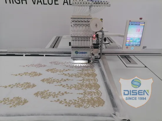 New Digital Single Head Rope Embroider Sewing Computer 9 12 Needle 1 Head Large Format T-Shirt Flat Embroidery Machine for Sale