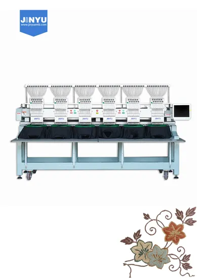 6 Heads Jinyu Cap T-Shirt and Flat Frame Embroidery Machine with Computer