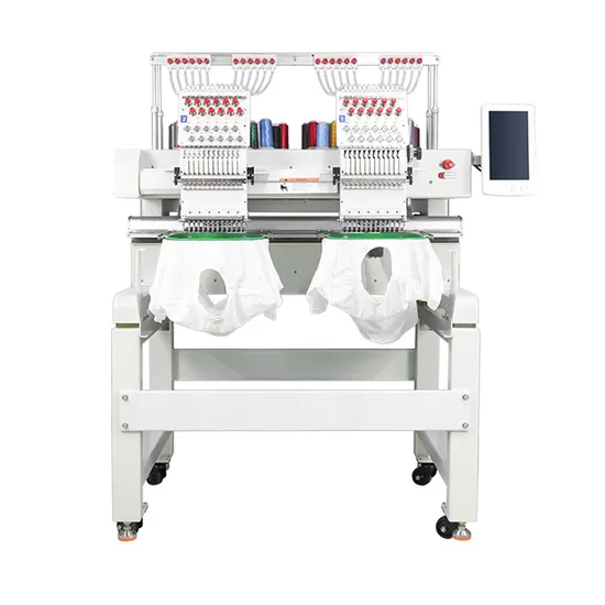 Automatic 12 /15 Color 2 Head Flat Hat T-Shirt Apparel Cap Embroidery Machine Computerized