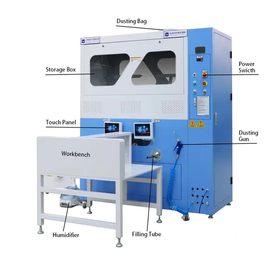 FUDA Antistatic Triple Spouts 4 Weighing Hoppers PLC-Regulated Authentic Down Filling Machine for Down Vest