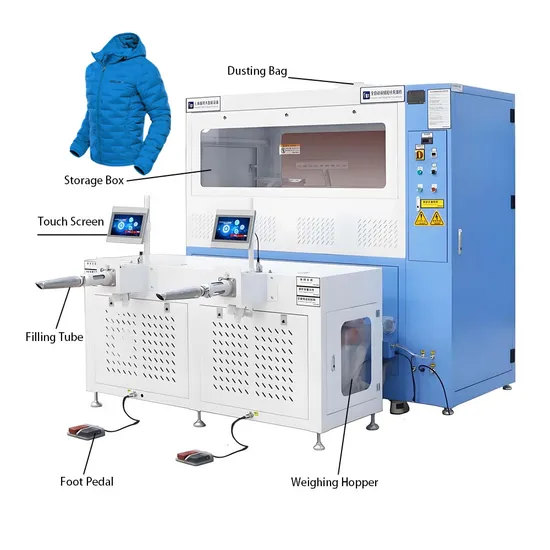 FUDA Simple Operation Automated Two Ports Fiber Puffer Jacket Filling Machine