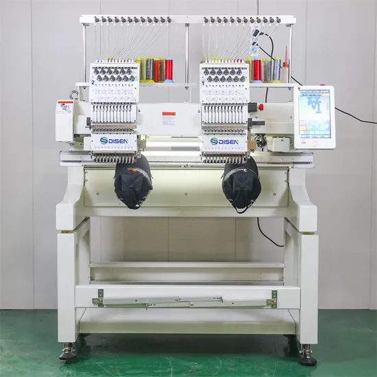 Commercial 2 Head 12 15 Needles 1000 Rpm Industrial Use Computer Embroidery Machine Computerized for Business T-Shirt Hat