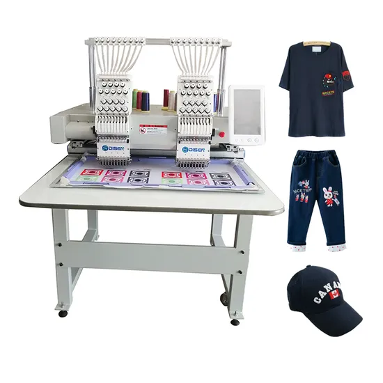 2 Head 12 Needles Computerized Flat Hat T-Shirt Tufting 12head 6needles USB Emulator Cap Embroidery Machine