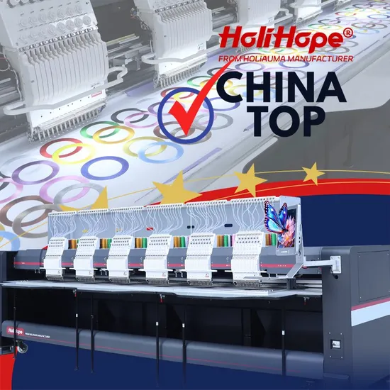 10 Years Motor Warranty Holihope Manufacturer Flat Cap Garment Embroidery Machines 6 Head Machine Embroidery Machine Ai Technology Computerized System